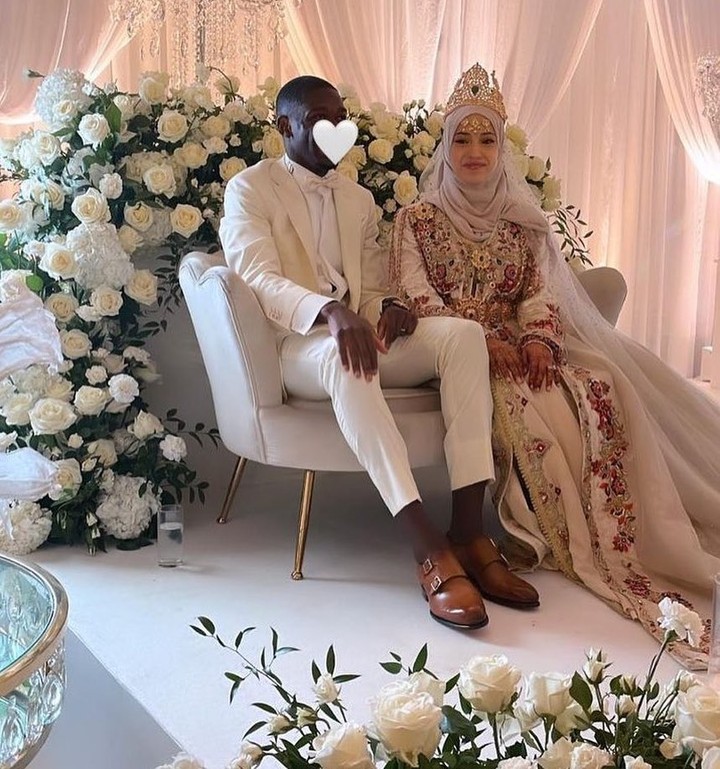 Ousmane Dembele and wife Rima Edbouche at their wedding ceremony. (Credit: Twitter)
