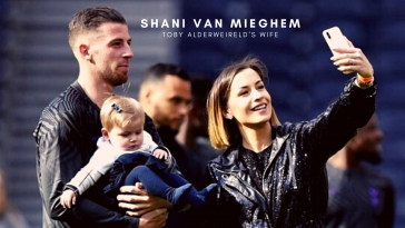 Toby Alderweireld with his wife Shani Van Mieghem. (Credit: Tottenham Hotspur)