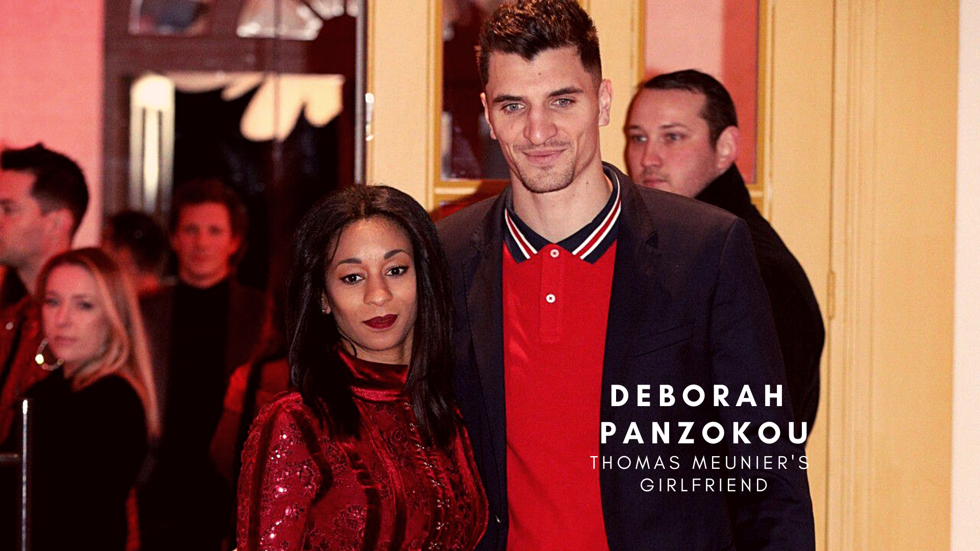 Thomas Meunier with his girlfriend Deborah Panzokou. (Credit: Le Perisien)