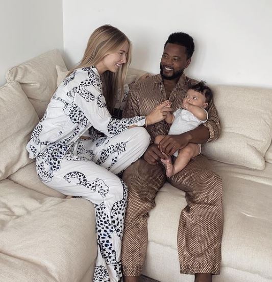 Patrice Evra with his girlfriend and daughter. (Credit: Instagram)