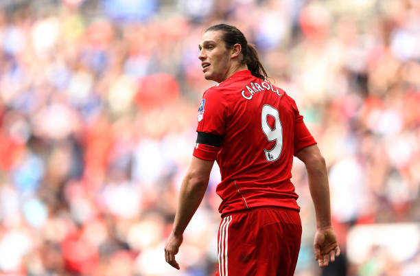 Andy Carroll of Liverpool looks on during the FA Cup 