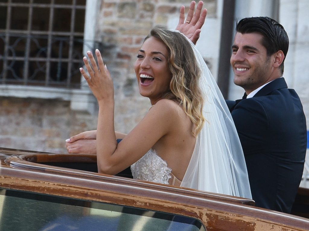 Alvaro Morata and his wife, Alice Campello at their wedding ceremony. (Picture was taken from semana.es)