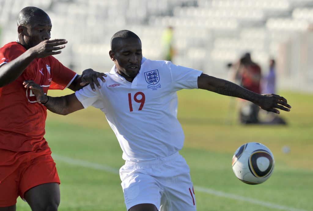 Jermain Defoe in action for England. (Photo credit should read JUNG YEON-JE/AFP via Getty Images)
