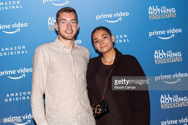 Dejan Kulusevski (L) and Eldina Ahmic pose during the photocall for the new Amazon Prime Video show 'All or Nothing: Juventus' premiere. (Photo by Nicolò Campo/LightRocket via Getty Images)