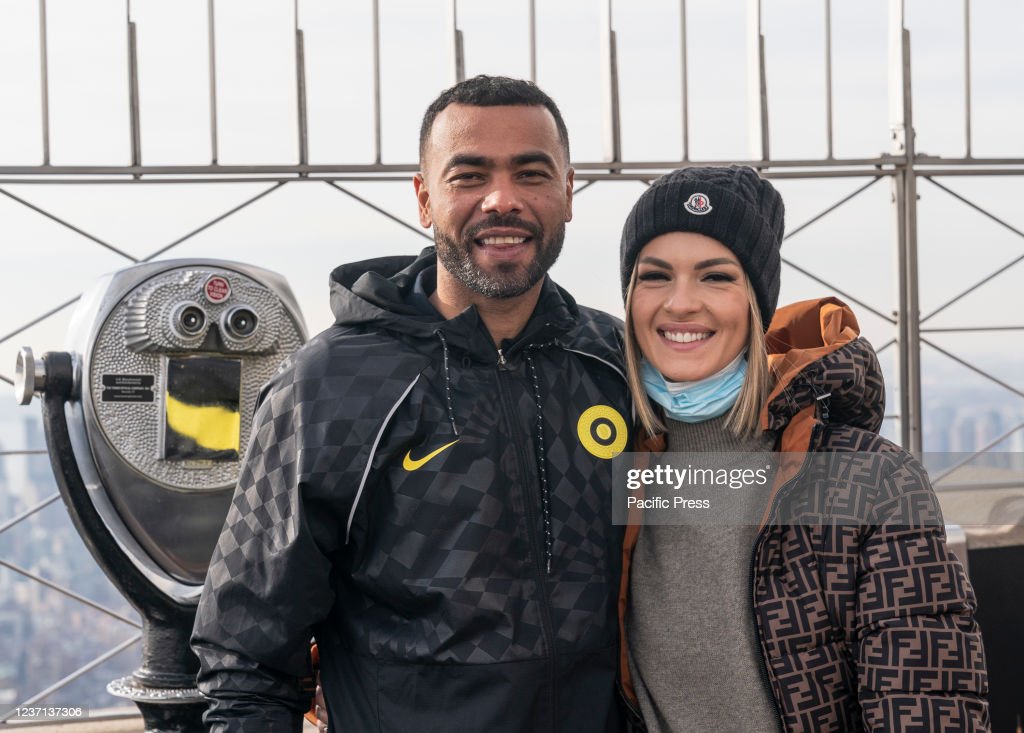 Chelsea FC legend Ashley Cole poses with girlfriend Sharon Canu at observation deck of the Empire State Building. (Photo by Lev Radin/Pacific Press/LightRocket via Getty Images)