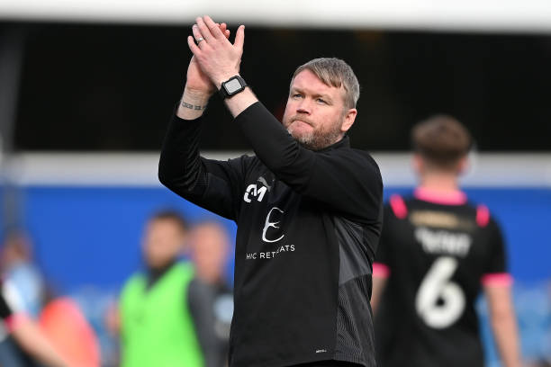 Grant McCann, Manager of Peterborough United applauds the fans after their sides victory during the Sky Bet Championship match 