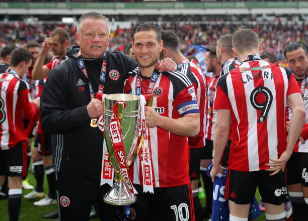 Chris Wilder, Sheffield United manager and Billy Sharp