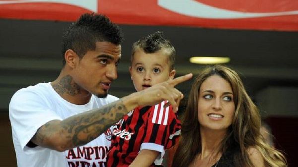 Kevin-Prince Boateng with his ex wife and son. (Picture was taken from SportMob)