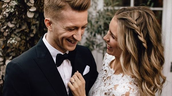 Marco Reus and his wife Scarlett Gartmann at their wedding ceremony. (Picture was taken from SportMob)