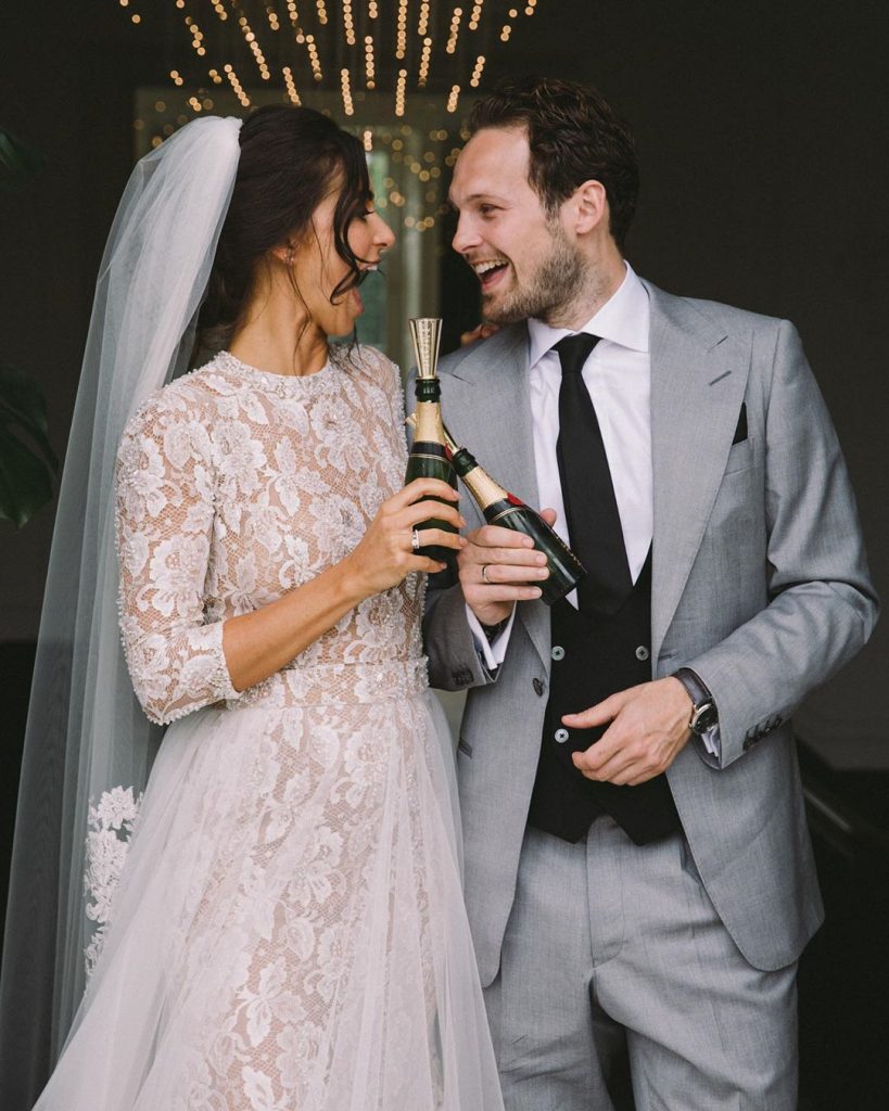 Daley Blind and his wife Candy-Rae Fleur at their wedding ceremony. (Credit: Instagram) 