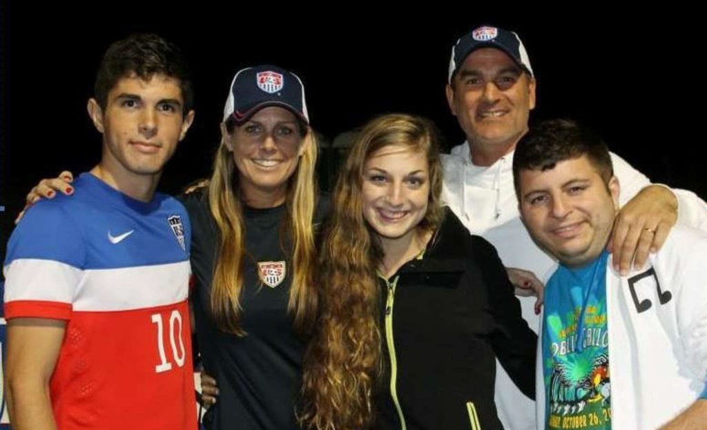 So left to right, Christian, mom Kelley,  sister Devyn, father Mark and brother Chase.  Courtesy of Kelley Pulisic.