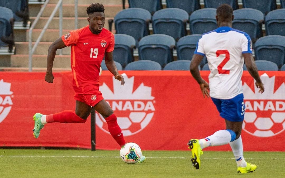 Alphonso Davies in action for Canada. (Credit: Instagram)