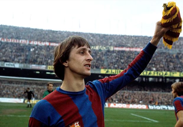 Johan Cruyff in the Blaugrana jersey. (Picture was taken from goal.com)