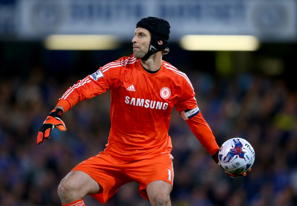 Petr Cech of Chelsea in action during the Captial One Cup Third Round match between Chelsea and Bolton Wanderers at Stamford Bridge.  (Photo by Richard Heathcote/Getty Images)