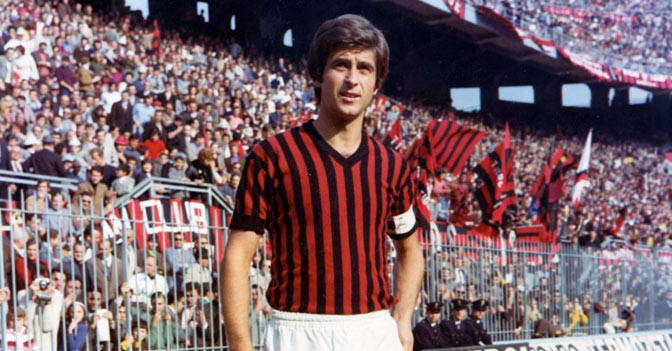 Gianni Rivera was known  as Italy's 'Golden boy'. (Credit: sempremilan.com)