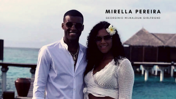 Georginio Wijnaldum with girlfriend Mirella Pereira. (Credit: Instagram)