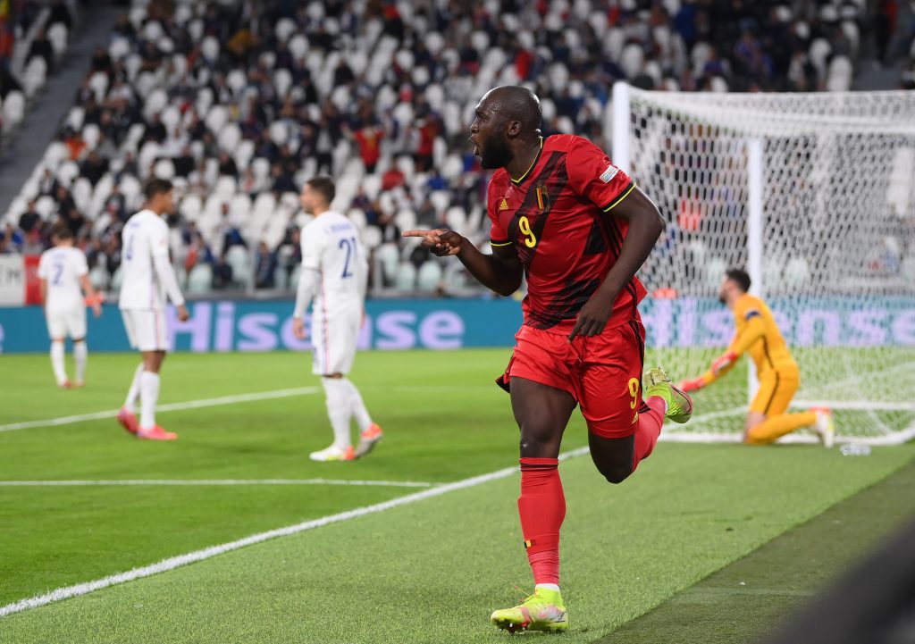 Romelu Lukaku in action for Belgium. (Photo by Laurence Griffiths/Getty Images)