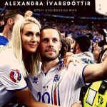Gylfi Sigurdsson with his wife Alexandra Ívarsdóttir. (Photograph: Clive Rose/Getty Images)