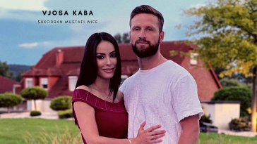 Shkodran Mustafi with his wife Vjosa Kaba. (Credit: Instagram)