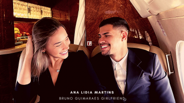 Bruno Guimaraes with his girlfriend Ana Lidia Martins. (Credit: Instagram)