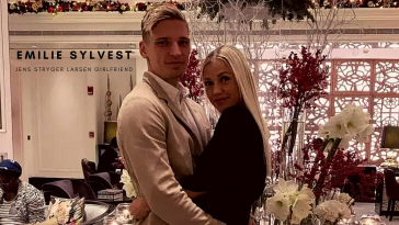 Jens Stryger Larsen with his girlfriend Emilie Sylvest. (Credit: Instagram)