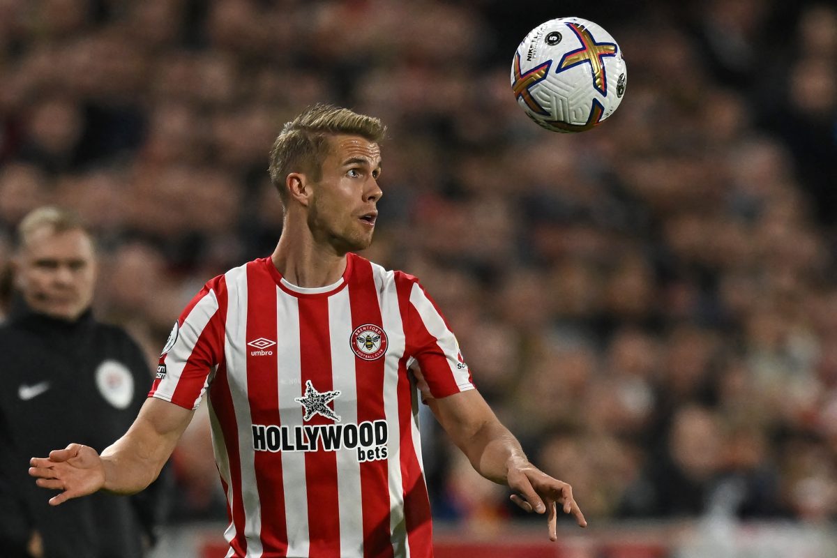 Kristoffer Ajer currently plays for Brentford FC as a central defender. (Photo by BEN STANSALL/AFP via Getty Images)