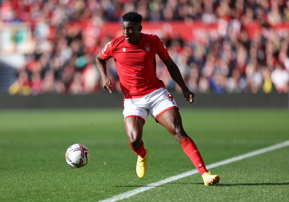 Taiwo Awoniyi plays for Nottingham Forest as a striker. (Photo by Catherine Ivill/Getty Images)