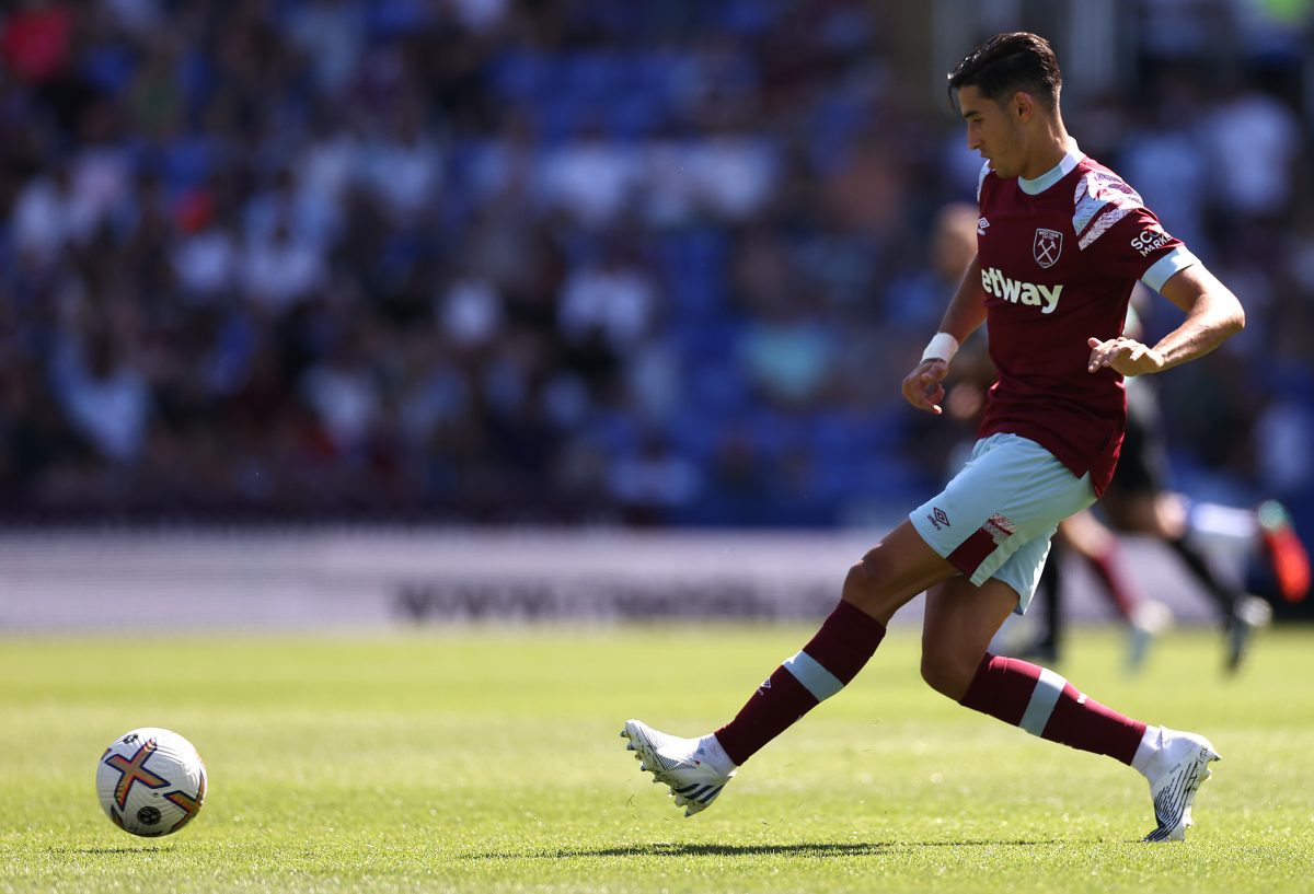 Nayef Aguerd is a West Ham United player who primarily plays as centre-back .(Photo by Ryan Pierse/Getty Images)