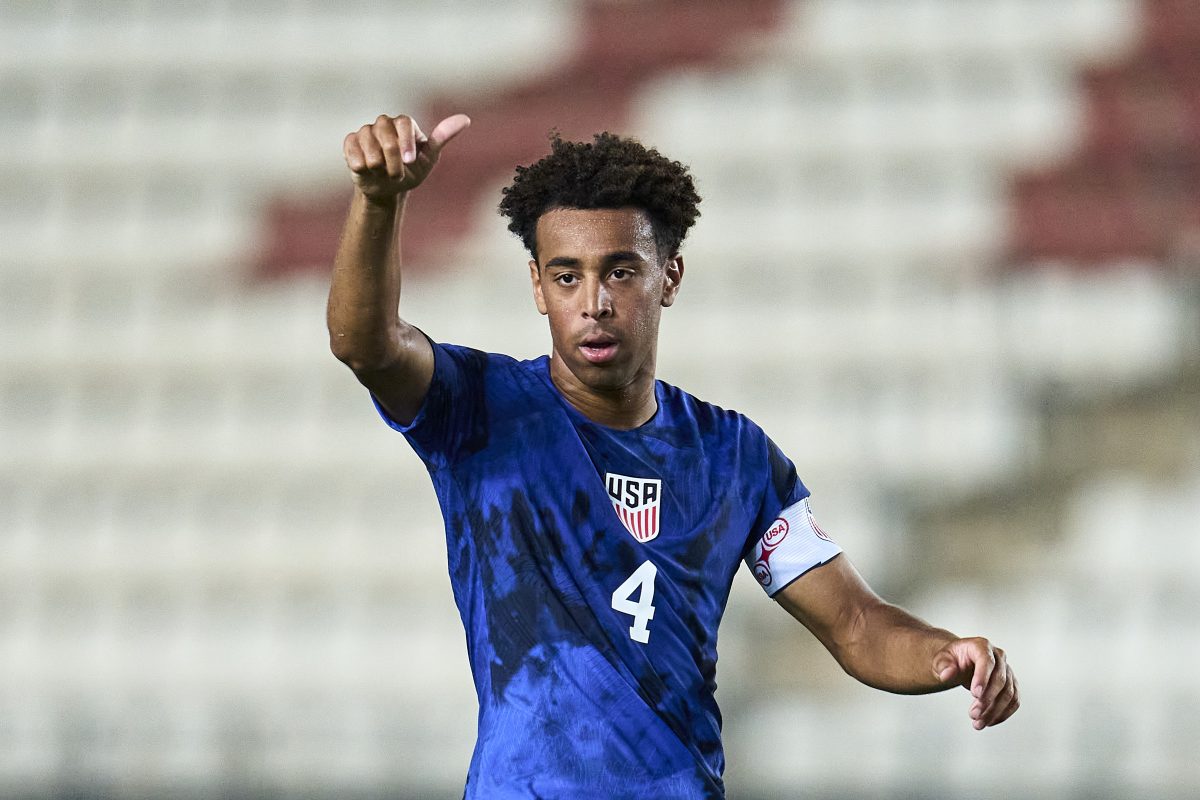 Tyler Adams represents the United States in national-level football. (Photo by Aitor Alcalde/Getty Images)