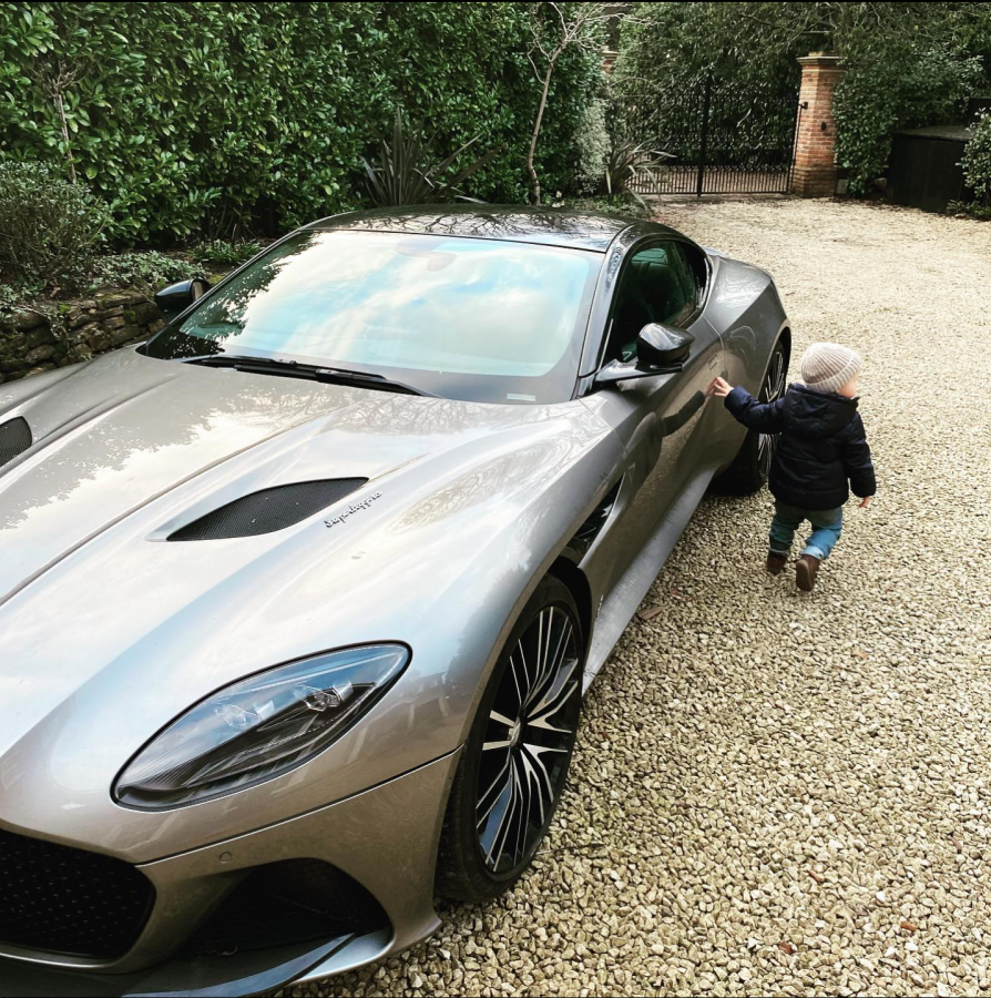 Jannik Vestergaard's son spotted with Jannik's Aston Martin. (Credits: @jannikvestergaard Instagram)
