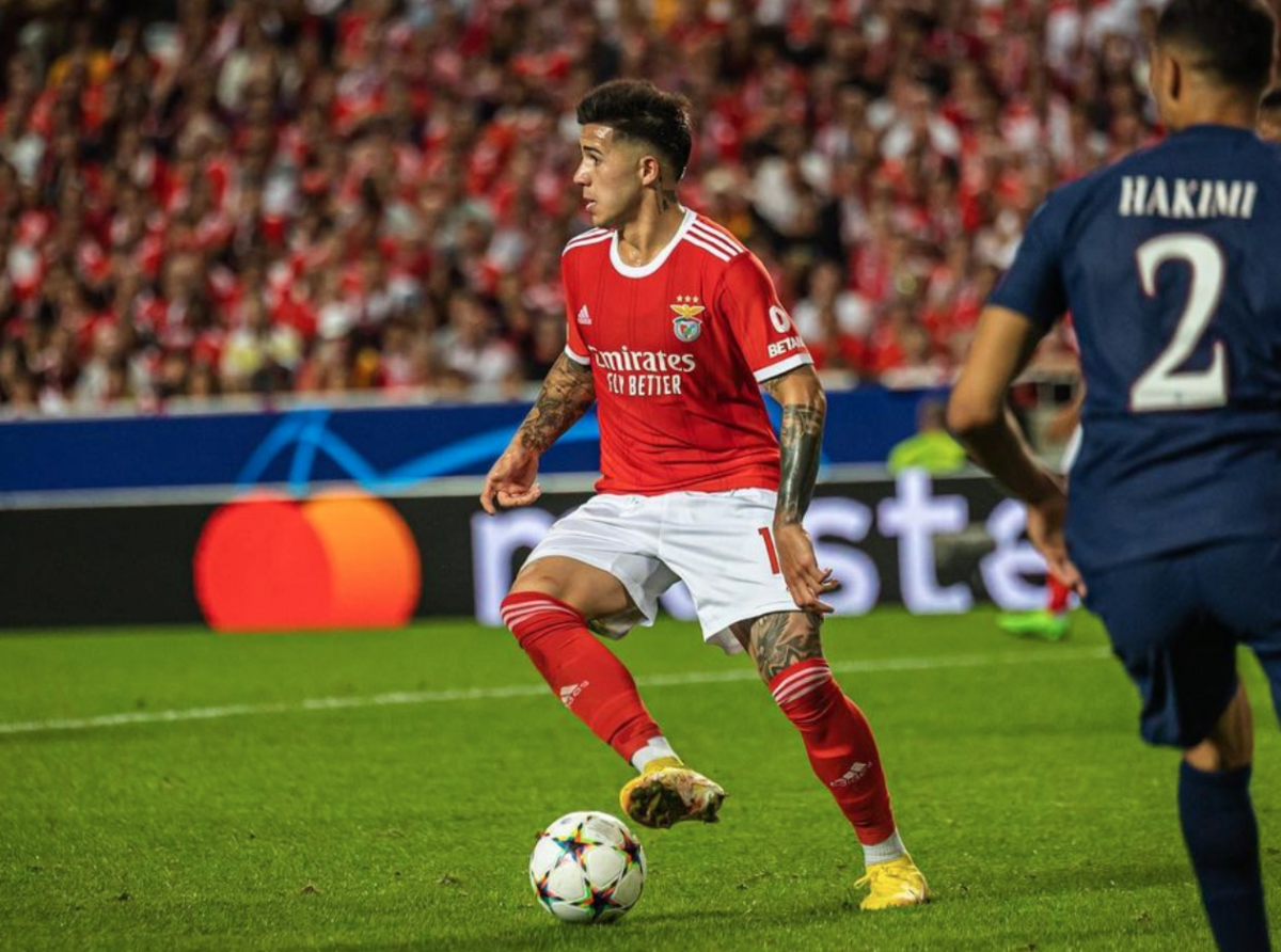 Enzo Fernandez currently plays for Benfica as a central midfielder. (Credits: @enzojfernandez Instagram0