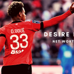Rennes' French midfielder Desire Doue celebrates scoring his team's third goal during the French L1 football match between Stade Rennais FC and FC Nantes at The Roazhon Park Stadium in Rennes, western France. (Photo by Damien Meyer / AFP) (Photo by DAMIEN MEYER/AFP via Getty Images)