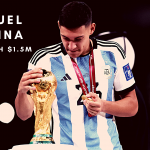 Nahuel Molina of Argentina with the 2022 FIFA World Cup.