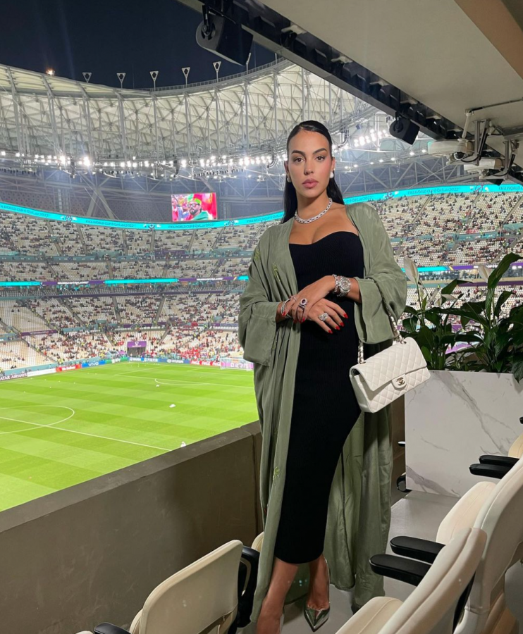 Georgina Rodriguez was spotted supporting her husband Cristiano Ronaldo and Portugal's national team in the 2022 FIFA World Cup. (Credits: @georginagio Instagram)