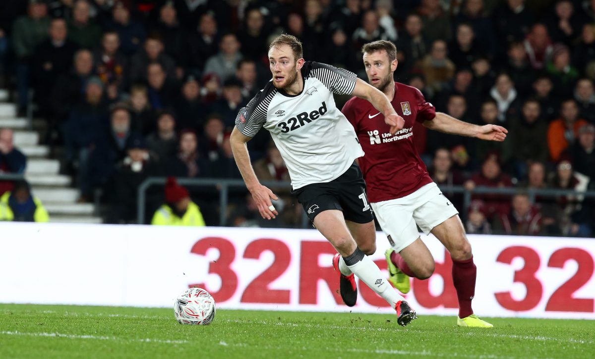 Matthew Clarke of Derby County in the FA Cup match between Derby County and Northampton Town. (Photo by Pete Norton/Getty Images)