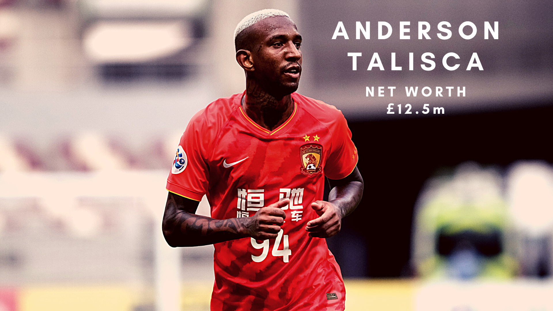 Anderson Talisca in action during the AFC Champions League Group G match between Guangzhou Evergrande and Suwon Samsung Bluewings at the Khalifa International Stadium on December 01, 2020 in Doha, Qatar. (Photo by Simon Holmes/Getty Images)