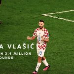 Nikola Vlasic celebrates after the 2-1 win during the FIFA World Cup Qatar 2022 3rd Place match between Croatia and Morocco. (Photo by Dan Mullan/Getty Images)