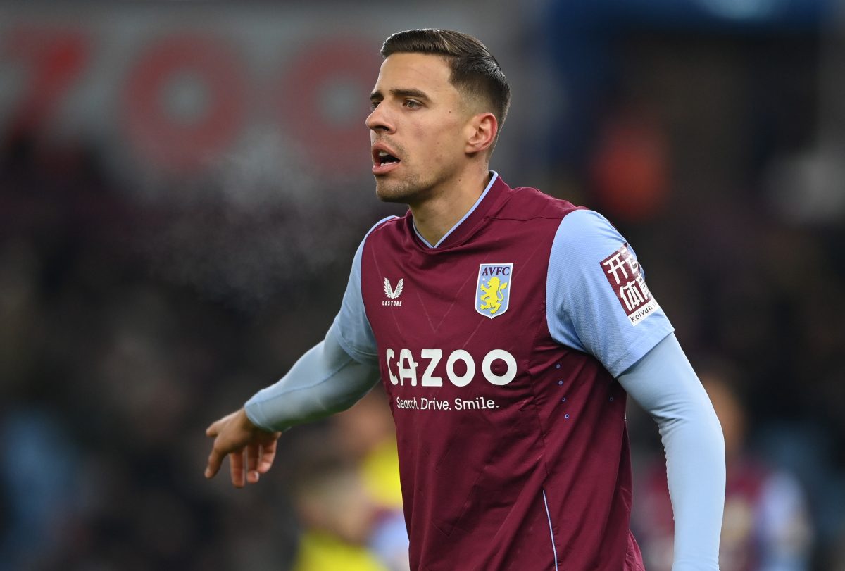 Jan Bednarek joined the Premier League club Aston Villa on loan from the English club Southampton FC in 2022. (Photo by Gareth Copley/Getty Images)