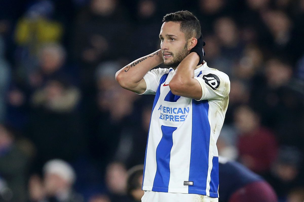 Florin Andone of Brighton & Hove Albion made his debut against Huddersfield and the match resulted in a 2-1 win.  (Photo by Steve Bardens/Getty Images)