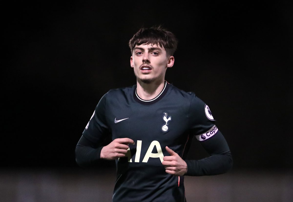 Jamie Bowden is a product of Tottenham's academy and was promoted to the senior team of the club in 2021. (Photo by Alex Pantling/Getty Images)