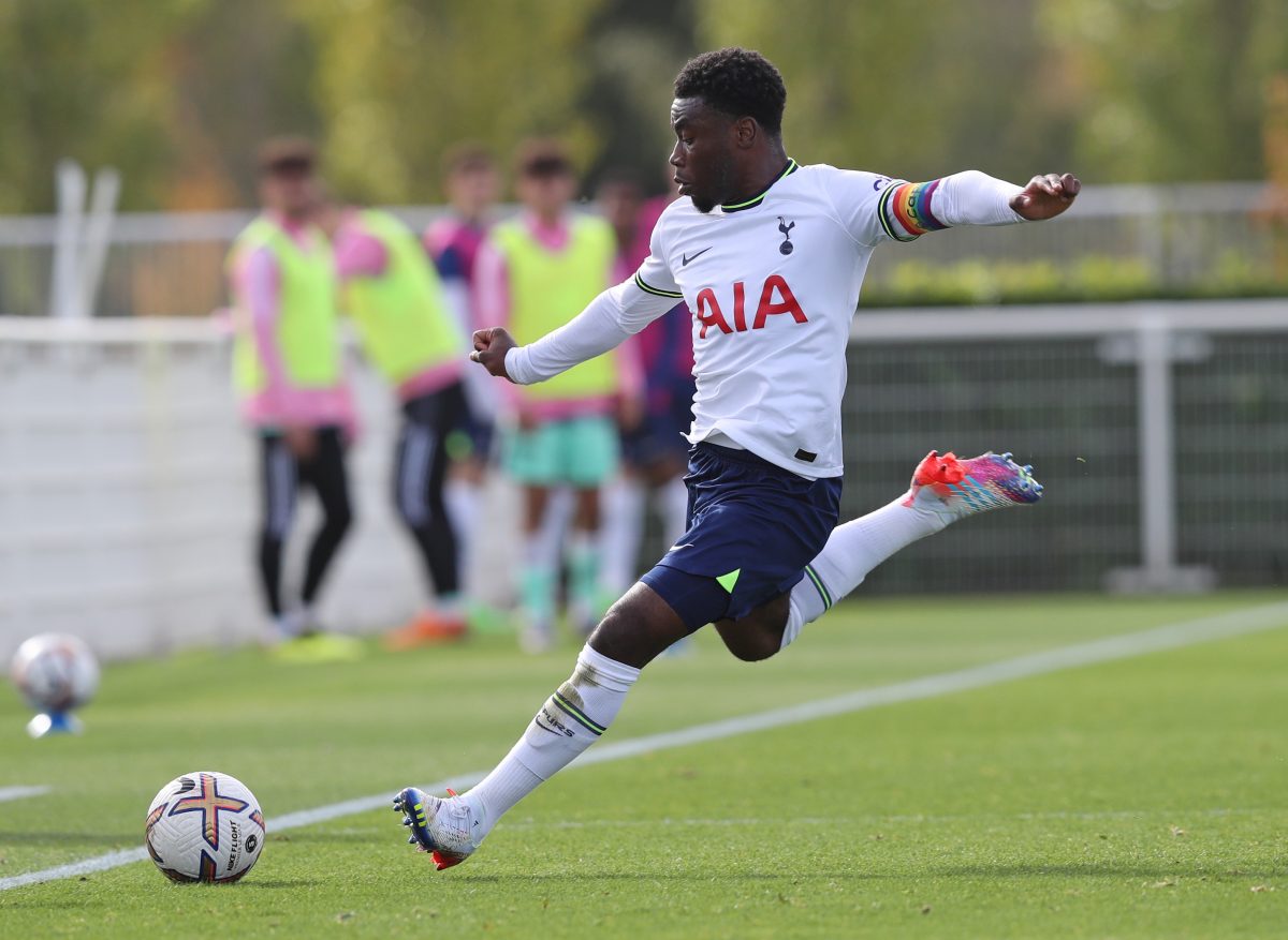 Nile John is a product of his hometown club Tottenham Hotspurs academy and was promoted to the senior squad of the club in 2021.(Photo by Henry Browne/Getty Images)