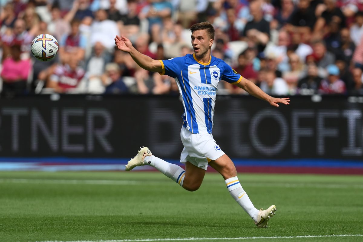 Veltman made his debut for Brighton on 17 September 2020 in a 4-0 win against Portsmouth in the EFL Cup and his league debut on 3 October as a substitute. (Photo by Mike Hewitt/Getty Images)