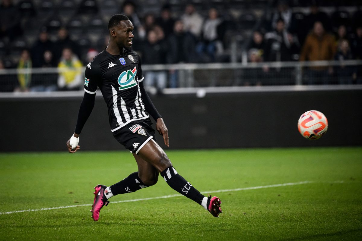 Abdallah Sima is a Senegalese professional football player who plays as a forward for the Ligue 1 club Angers on loan from Brighton & Hove Albion. (Photo by LOIC VENANCE / AFP) (Photo by LOIC VENANCE/AFP via Getty Images)