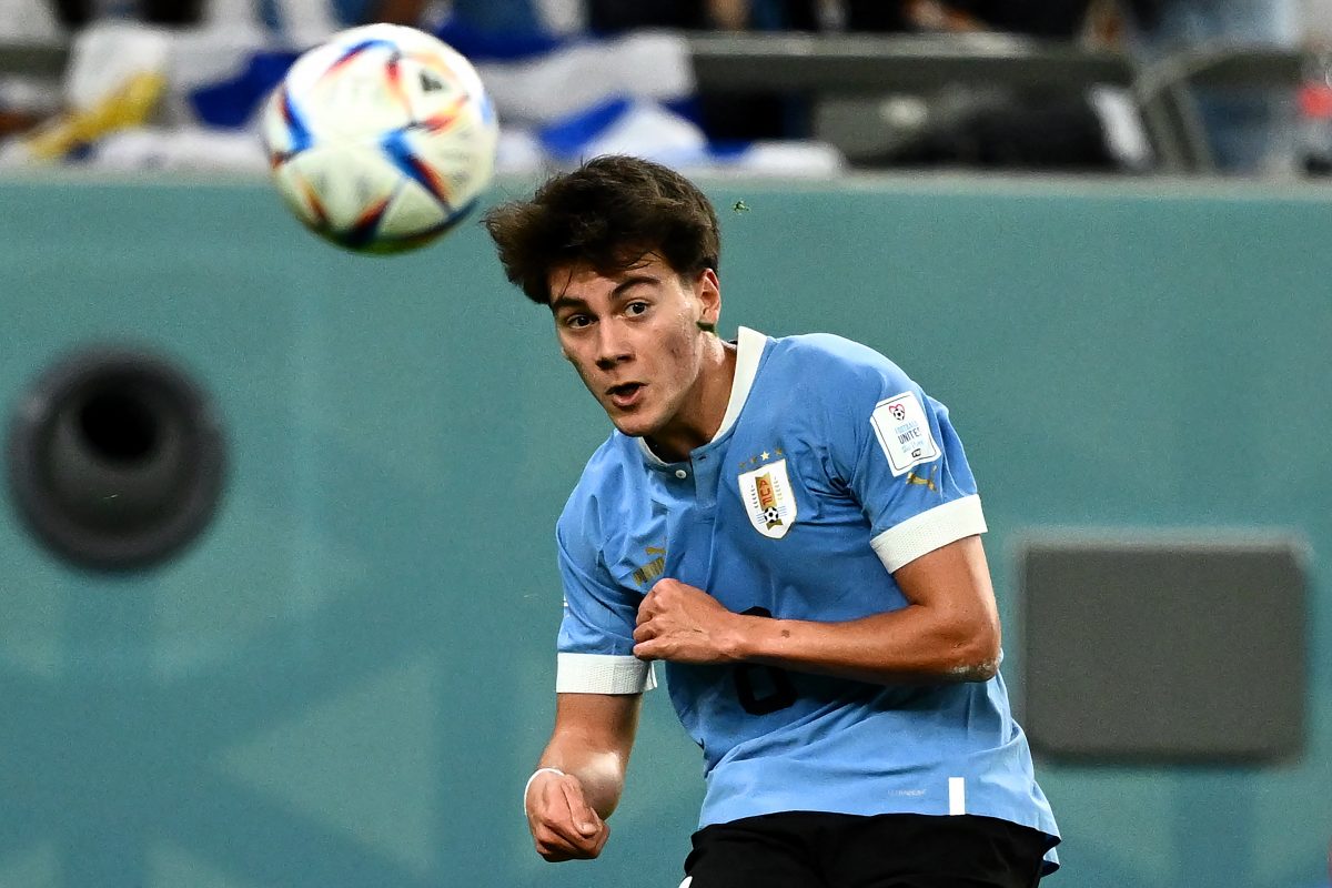 Facundo Pellistri was also part of the Uruguayan squad for the 2022 FIFA World Cup, starting and playing for 88 minutes in their first match against South Korea (Photo by JEWEL SAMAD/AFP via Getty Images)