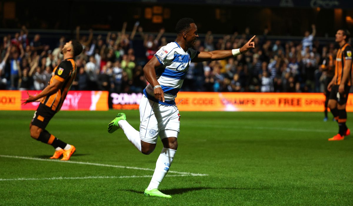 Ethan Laird of Queens Park Rangers celebrates after scoring their team's second goal during the Sky Bet Championship between Queens Park Rangers and Hull City at Loftus Road on August 30, 2022 in London, England. (Photo by Andrew Redington/Getty Images)