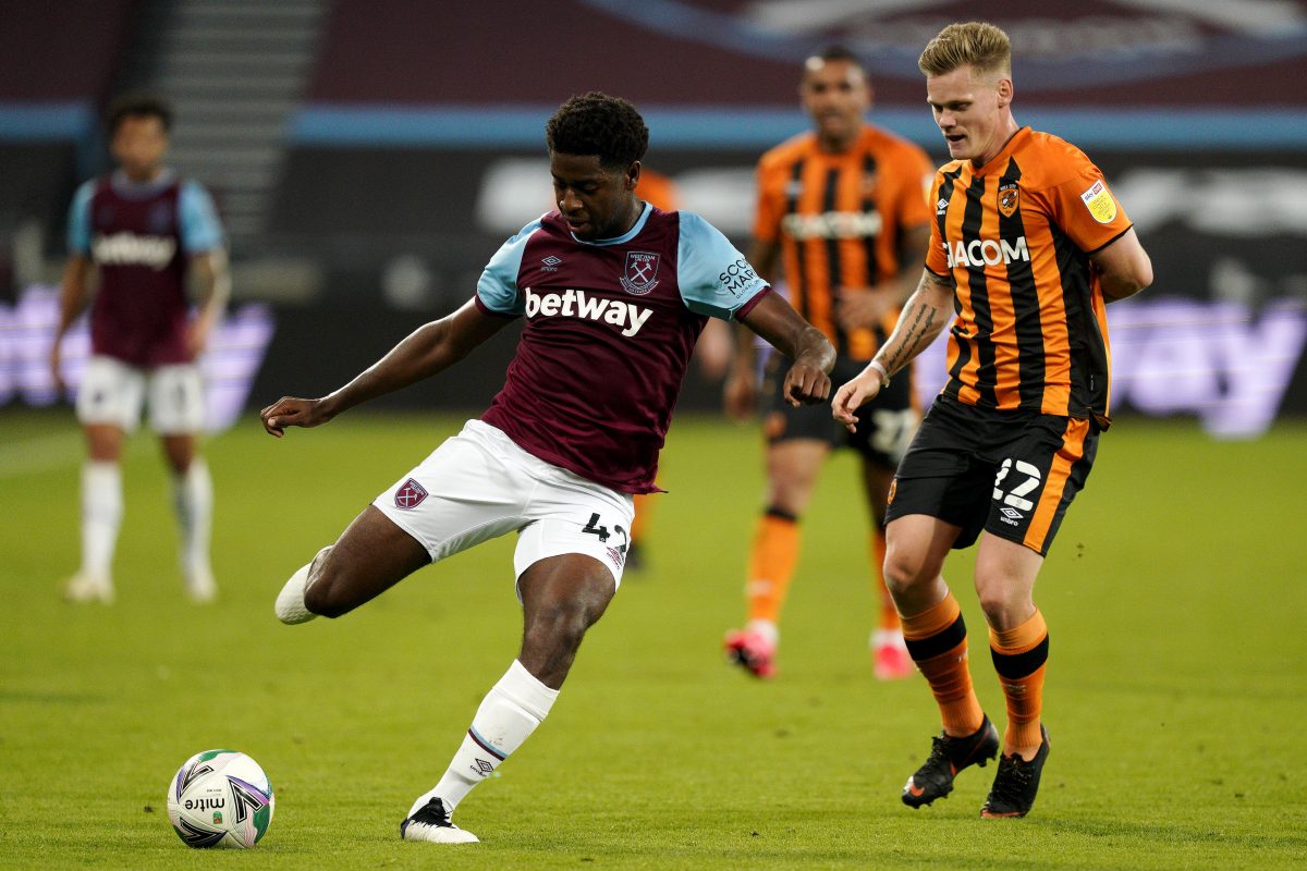 Ajibola Alese began his youth footballing career at West Ham United's academy and was promoted to the senior team of the club in 2019.(Photo by Will Oliver - Pool/Getty Images)