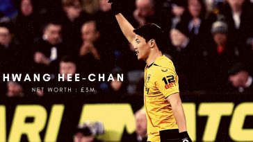 Hwang Hee-Chan of Wolverhampton Wanderers celebrates after scoring.