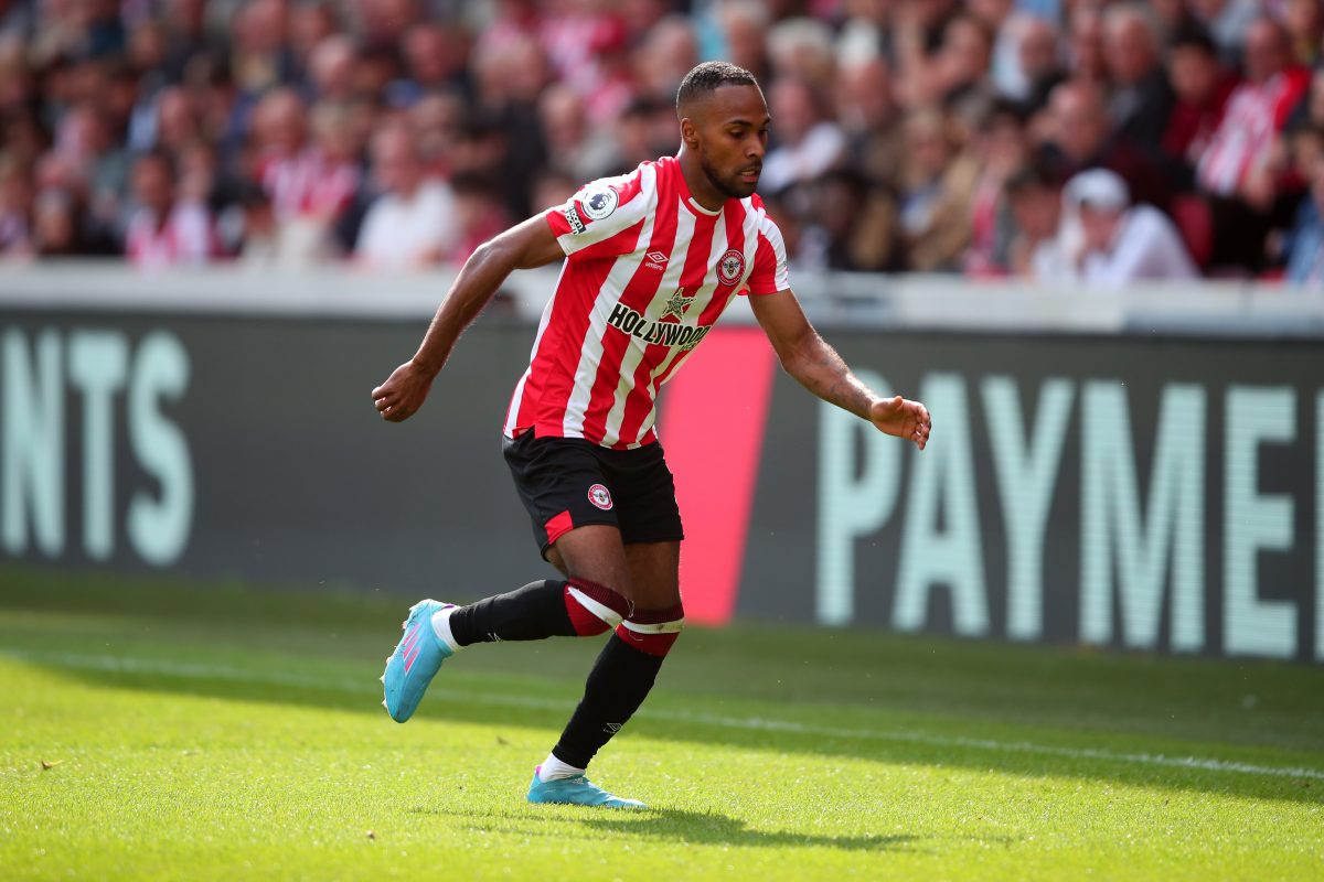 Rico Henry of Brentford during the Premier League match between Brentford and Southampton. (Photo by Marc Atkins/Getty Images)