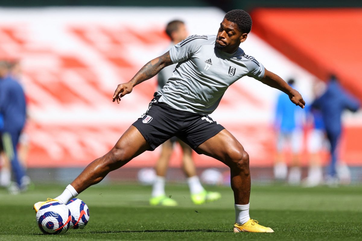 Fulham's Portuguese striker Ivan Cavaleiro warms up ahead of the English Premier League football match between Arsenal and Fulham at the Emirates Stadium in London on April 18, 2021.  (Photo by JULIAN FINNEY/POOL/AFP via Getty Images)