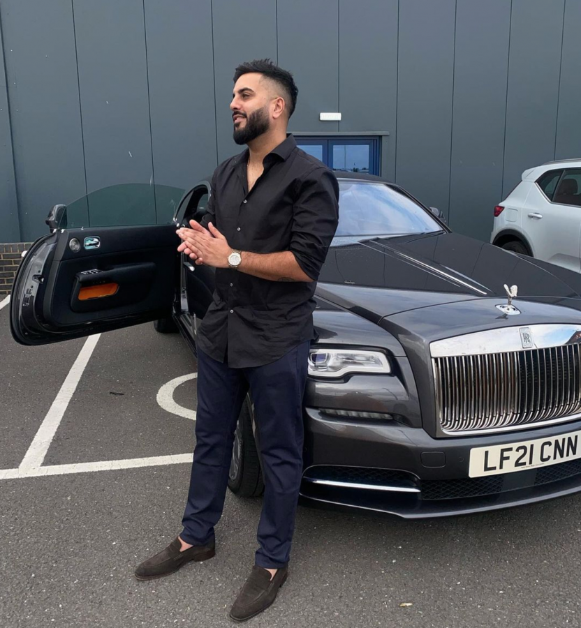 Aman Natt with his new Rolls Royce. (Credits: @amannatt Instagram)